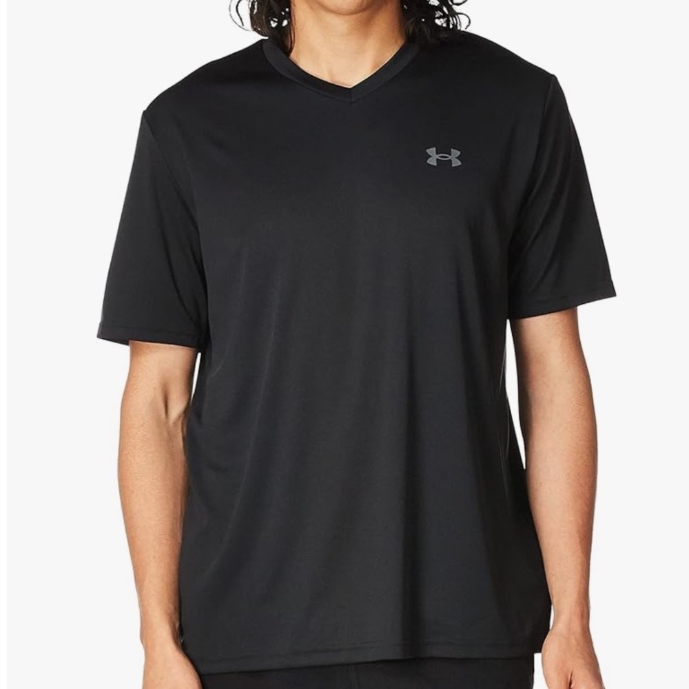 Under Armour Mens Black V‎ Neck Short Sleeve Athletic T Shirt Top XXL